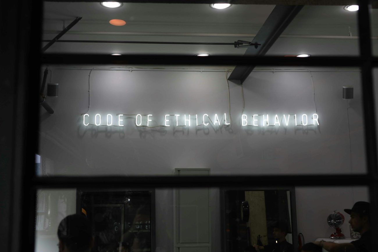 Code of Ethical Behavior shop front